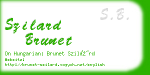 szilard brunet business card